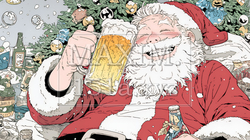 豪快にビールを飲んでいるサンタクロース | 4911349-13261