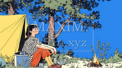 ソロキャンプを楽しんでいる若い女性 | 4921329-9674