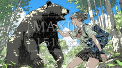 熊と戦う女子高生 | 4922461-11162