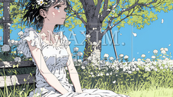 バラ園を散策している若い女性 | 4932210-11080