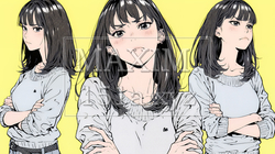 頬を膨らませ、腕を組んでイライラしている女性 | 494723-8080