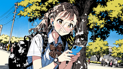通学中にスマホをいじくっている女子高生 | 4956784-7268