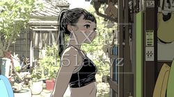 近所の海に泳ぎに行うと自宅を出る少女