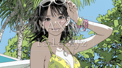 ビーチリゾートを旅行中のビキニ姿の若い女性 | 4983558-9367