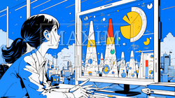 スキルアップで成長するビジネスパーソン｜自己研鑽とキャリア開発のコンセプトイラスト | 5024539-17421