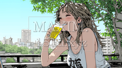 ビールを飲んでいる女性 | 504768-12383