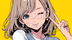 アイドルのように顔の横でピース＋ウィンクしている若い女性 | 5079206-14761