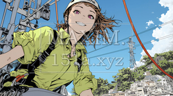高所で作業をしている女性作業員 | 5085160-13288