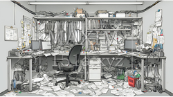 足の踏み場もないような散らかった仕事場 | 5099517-16695