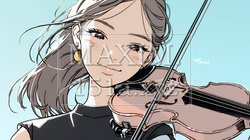 バイオリンを弾いている女性