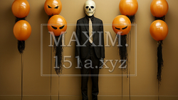 ハロウィンの基本的要素を捉えたミニマルアート（minimalism）な表現：精緻CG | 5124878-1034