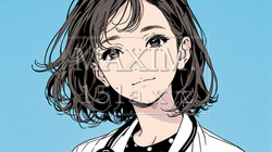 白衣を着て聴診器を首にかけている若い女医 | 5139495-5041