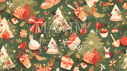 クリスマス関連の連続絵柄の背景図案 | 5149057-2890
