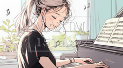 ピアノを弾いている若い女性 | 5167234-12374