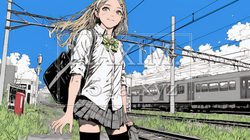 電車で通学している女子高生 | 516840-13052