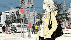 雨の中を傘をささずに歩く若い女性｜5211411-8523