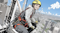 高所で作業をしている男性作業員 | 5203820-13276