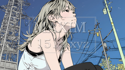 星空を眺めている若い女性