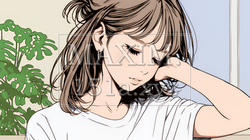 髪をかきあげている（なでている）若い女性｜6248724-12083
