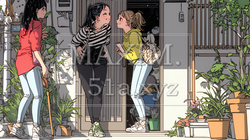 道端で会話を楽しむ若い主婦たち（ママ友たち） | 5234714-16847