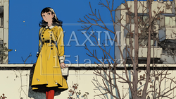 冬枯れの街を歩く若い女性 | 5263154-6440