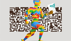 人間版QRコード（QRコードみたいに平板な人）：AI・デジタル思考人間 | 5288849-4154