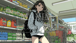 スーパーマーケットで買い物をしている若い女性 | 5370850-15816