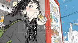 自動販売機で飲み物を購入する若い女性｜日常・ライフスタイル・屋外シーン | 5382463-17514