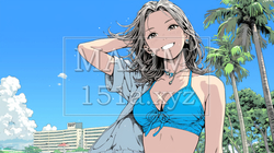 南国の海岸にビキニ姿でいる若い女性 | 5383513-5289