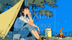 ソロキャンプを楽しんでいる若い女性 | 5407023-9681