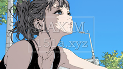 秋空を眺める若い女性のイラスト｜爽やかな秋・人物フリーイラスト｜106020-18027