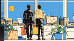 定時退社で帰宅を喜ぶ会社員｜ワークライフバランスと働き方改革のビジネスイメージ | 5429411-17339