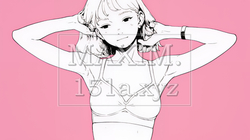 ウェストライン（腰回り）をチェックしている女性（シンプルな色使い）