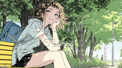 公園のベンチでひとり静かにくつろぐ若い女性｜5509078-8290