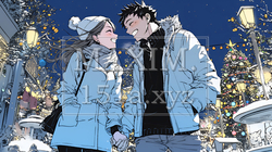 クリスマスのデートを楽しんでいる若いカップル | 5488434-13658