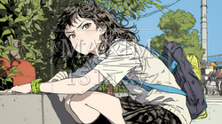 「ふん！」という表情でそっぽを向いている制服を着た女子高生｜