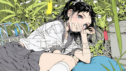 七夕飾りと制服を着た女子高生｜5596689-9314