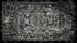 古代の壁画の背景：災害の様子を表したとされる（フェイク） | 5506677-19245