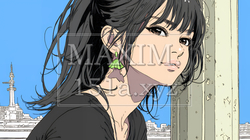 熟考中の若い女性