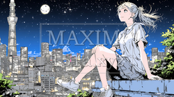 都市の夜景を眺めている女性 | 5528962-13039