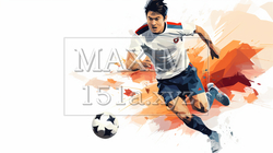 サッカー選手がドリブルをしている | 5532019-18858