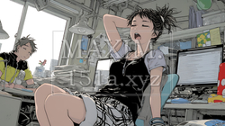 仕事中にあくびをしている若い女性 | 5535725-7178