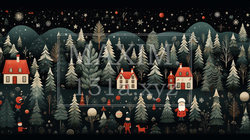 クリスマス関連の連続絵柄の背景図案 | 554025-2897