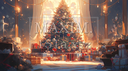 クリスマスツリーの前に並べられているクリスマスプレゼント | 554927-1930