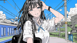 制服姿の女子高生：通学