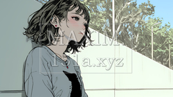 白い壁に向かって考え事をする若い女性