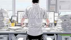 オフィスのデスクで、入念に書類をチェックする男性 | 5598600-16658