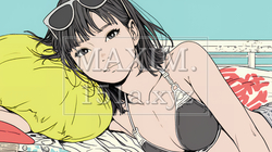 ビーチリゾートを旅行中のビキニ姿の若い女性 | 5616737-9356