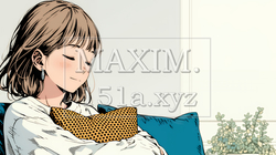 ソファでクッションを抱えてくつろぐ若い女性 | 563090-16742