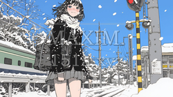 雪の日に通学する女子高生 | 5660467-13062